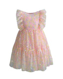 Lola and the Boys Sequin Daisy Ruffle Tulle Dress