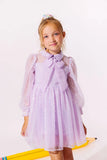 Sequin Party Bow Dress - Lavender