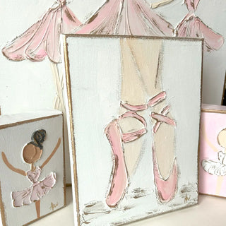 Ballet Slippers Canvas Paint Textured Recital Dance Ballet
