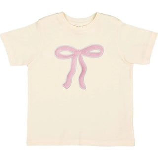 Sweet Wink Coquette Bow Patch Short Sleeve T-Shirt- Natural