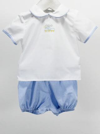 Baby Blessings Blue Train Sadie Short Set
