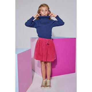 Bisby Circle Skirt - Cranberry Velvet with Tassel Drawstring