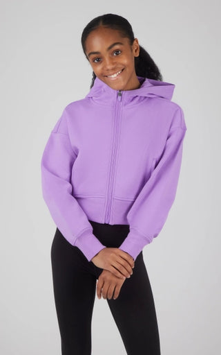Girls Scuba Full Zip Everyday Hoodie Jacket - Lavender