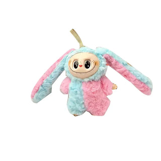 Fluffy Big Eared Bunny Vinyl Monster Doll Keychain