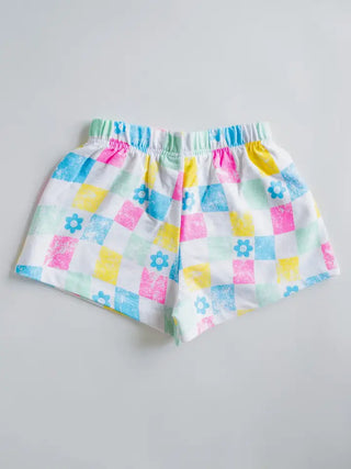 All Over Checker French Terry 2Pc Short Set