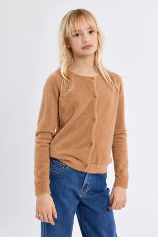 Fluffy Cardigan - Camel
