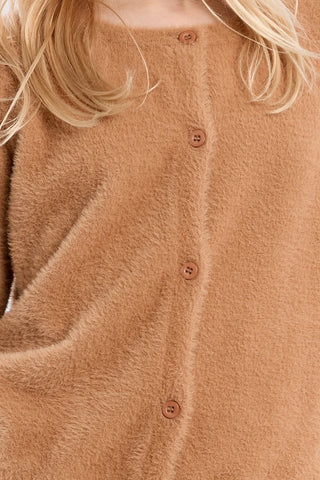 Fluffy Cardigan - Camel