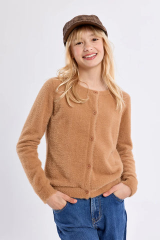 Fluffy Cardigan - Camel