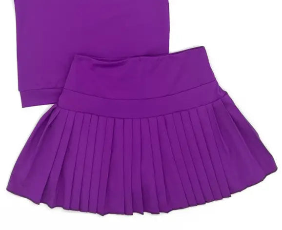 Blended Spirit Athletic Pleated Skort - Purple