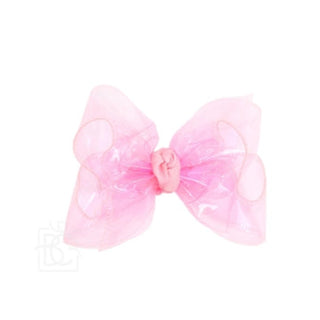 BC Med/Lrg 4" Waterproof Bow on Alligator Clip - Pink