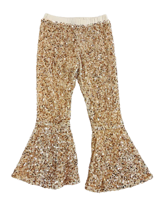 Lulu Bebe Velvety Gold Sequin Gogo Pants