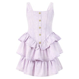 Marlo Kids Estelle Purple Denim Mini Dress