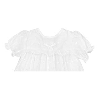 Petit Ami- White Eyelet Lace Gown with Hat 6M