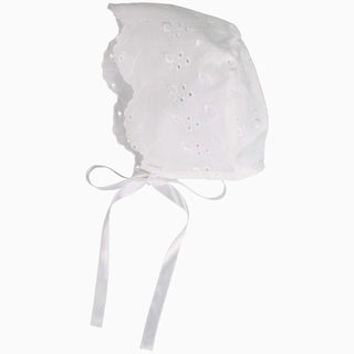 Petit Ami- White Eyelet Lace Gown with Hat 6M