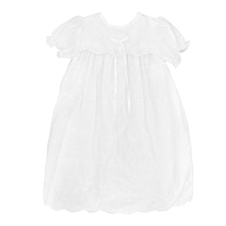 Petit Ami- White Eyelet Lace Gown with Hat 6M