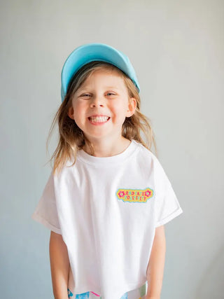 Radiate Positivity White Embroidered Tee