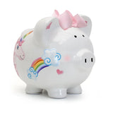 Ceramic Piggy Bank - Unicorns & Rainbows