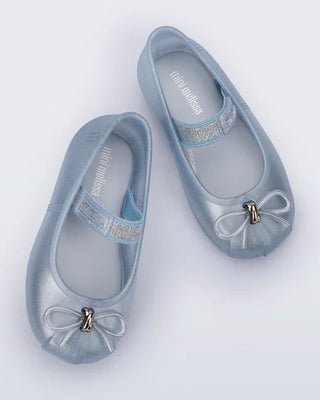 Mini Melissa Sophie Flat Baby with Bow - Pearly Blue