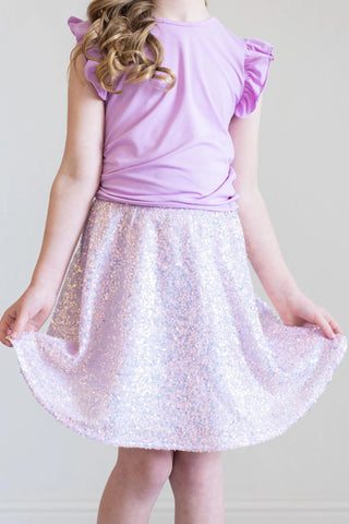 Mila & Rose Sequin Skort - Lavender