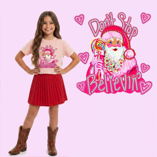 Sweet Lane Santa Don't Stop Believin' Graphic Tee