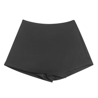 Little Olin Black Faux Suede Wrap Skort