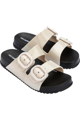 Mini Melissa Cozy Slide Kids -  Black/Beige