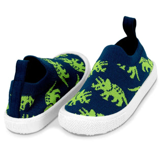 Jan & Jul Graphic Knit Shoes - Navy Triceratops