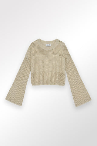 Molly Bracken Fine Knit Long-Sleeved Sweater - Beige