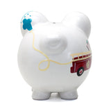 Ceramic Piggy Bank - Firetruck