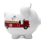 Ceramic Piggy Bank - Firetruck