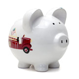 Ceramic Piggy Bank - Firetruck