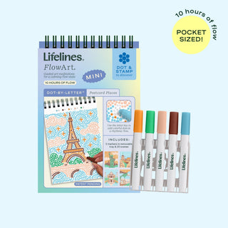 FlowArt Mini Postcard Places Dot-By-Letter pad