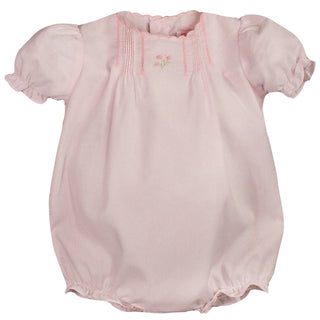 Petit Ami- NB Flower Embroidered Heirloom Bubble w/ Hat
