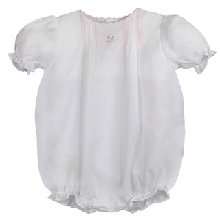 Petit Ami- NB Flower Embroidered Heirloom Bubble w/ Hat