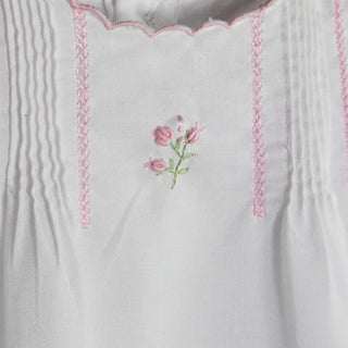 Petit Ami- NB Flower Embroidered Heirloom Bubble w/ Hat