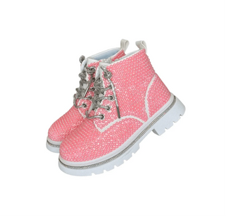 Lola and the Boys Pink Bubble Gum Shimmer Boots