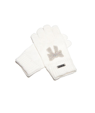 Bari Lynn Crystal Gloves- Ivory