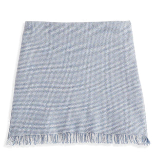 Wool Fringed Skirt- Blue Ivory