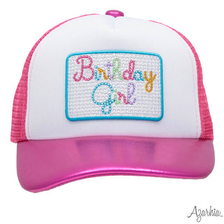 Azarhia Birthday Girl Rhinestone Hot Pink Metallic Trucker Hat