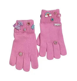 Bari Lynn Charm Cuff Gloves - Pink