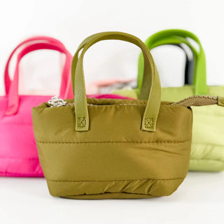 Quilted Mini Puff Bag Keychain