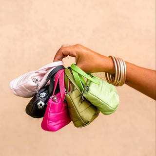 Quilted Mini Puff Bag Keychain