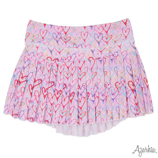 Azarhia Mini Pleated Skort - Heart Collage