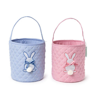 Hoppy Easter Embroidered Bunny Quilted Bucket Tote (Assorted)