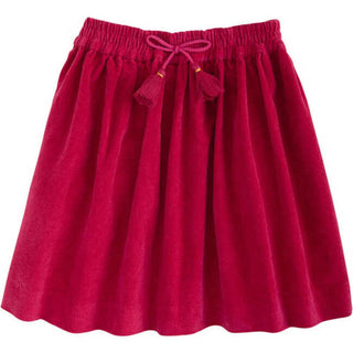 Bisby Circle Skirt - Cranberry Velvet with Tassel Drawstring