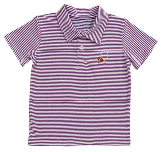Itsy Bitsy Striped Purple Football Polo