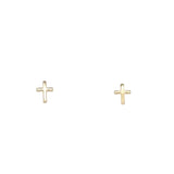 Gold Cross Stud Earrings