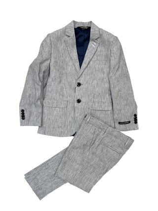 Leo & Zachary Blue Cooled Summer Stripe Suit Set
