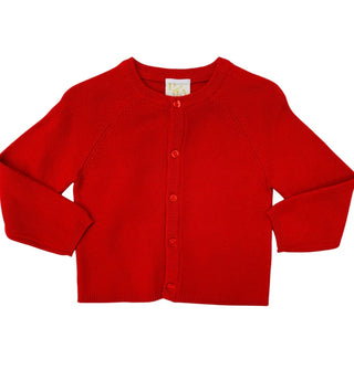 Petit Ami Classics Cardigan Sweater- Red
