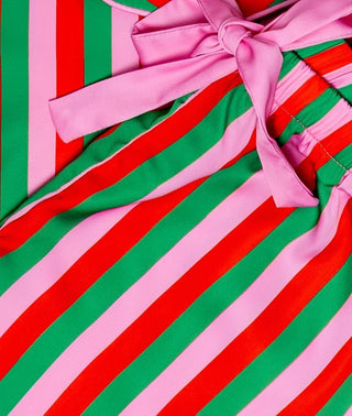 Sunshine Society Kids Christmas Candy Stripe Silky Set